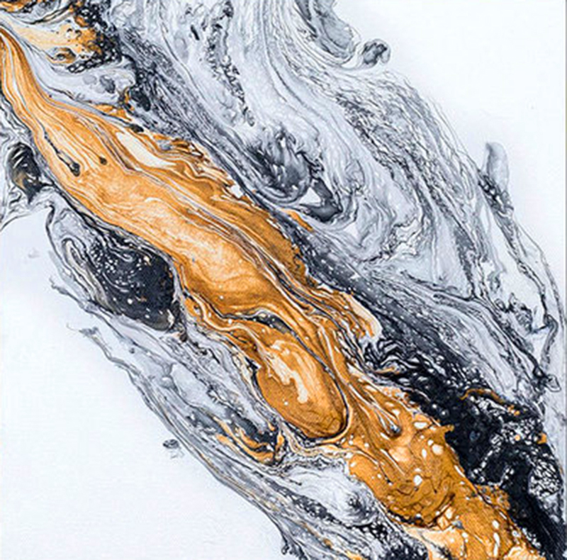 金色水墨抽象流水